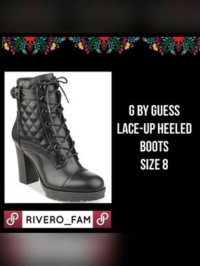G BY GUESS | LACE-UP HEELED BOOTS | SIZE 8